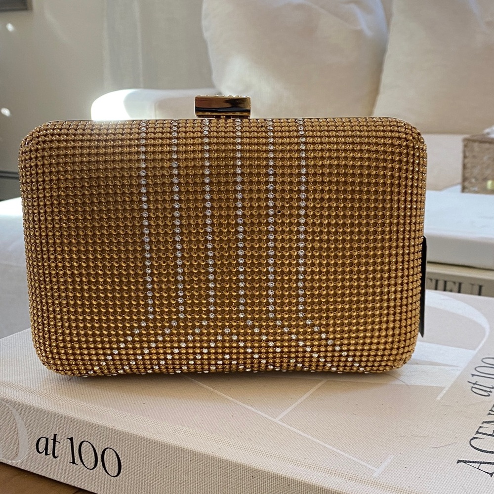 Whiting & Davis Gold Crystal Clutch